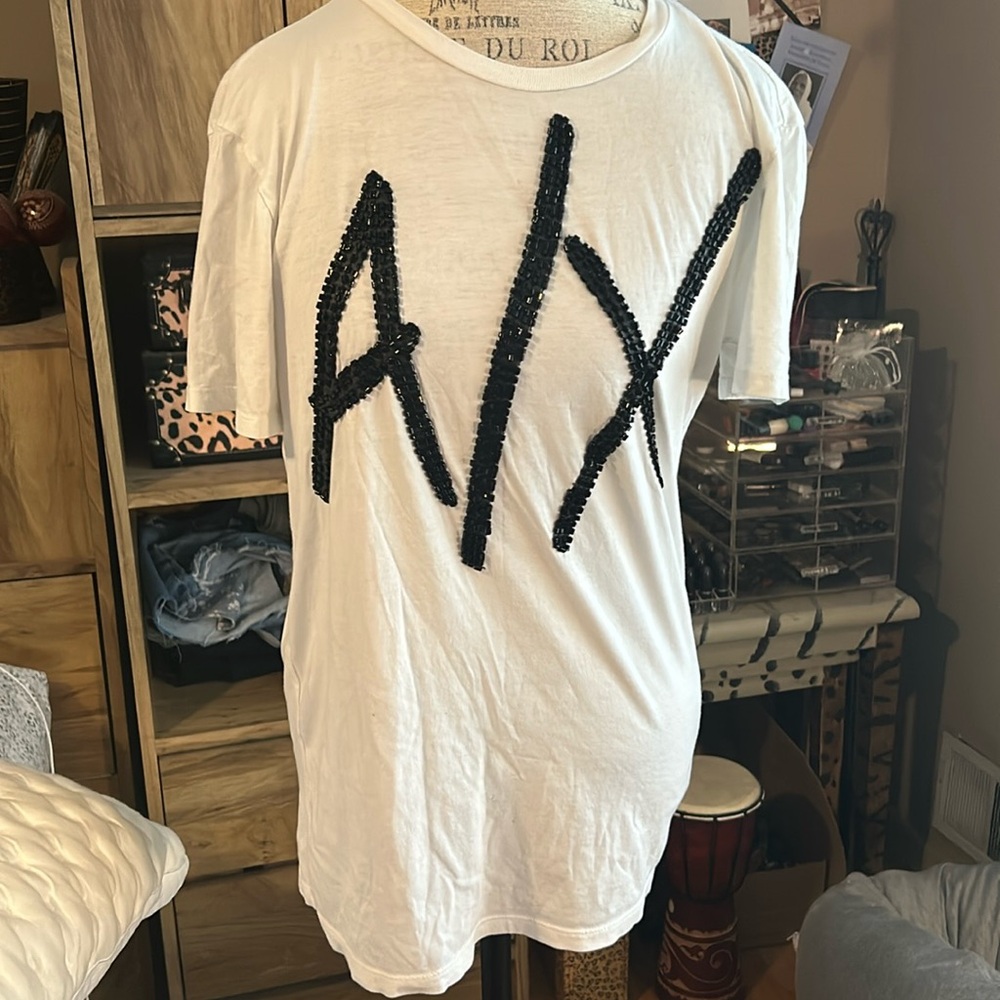 Armani Exchange Beaded Logo Tee - Medium